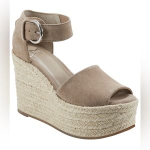 Marc Fisher Alida Espradille Wedge Sandals Taupe 6